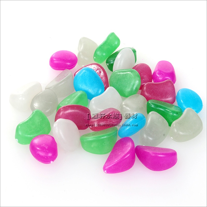 Artificial Super Bright Colorful Luminous Stone Landscaping Fish Tank Luminous Pebbles Plastic Resin Luminous Pebbles