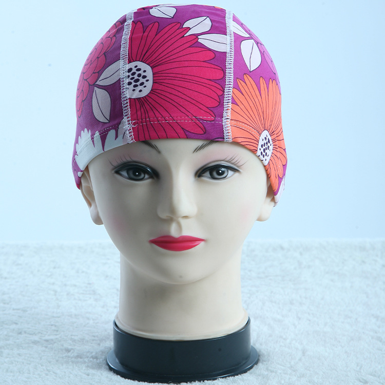 2025 Export New Factory Direct Sales Unisex Nylon Swimming Cap. Five-Line Sewn Pattern Cloth Swimming Cap