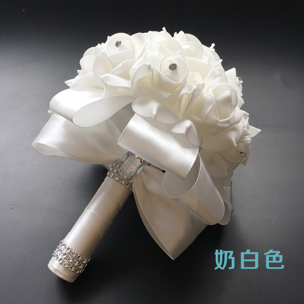 XF09 bridal bouquet wholesale wedding foam simulation bouquet wedding flowers manufacturers in stock cross-border supply
