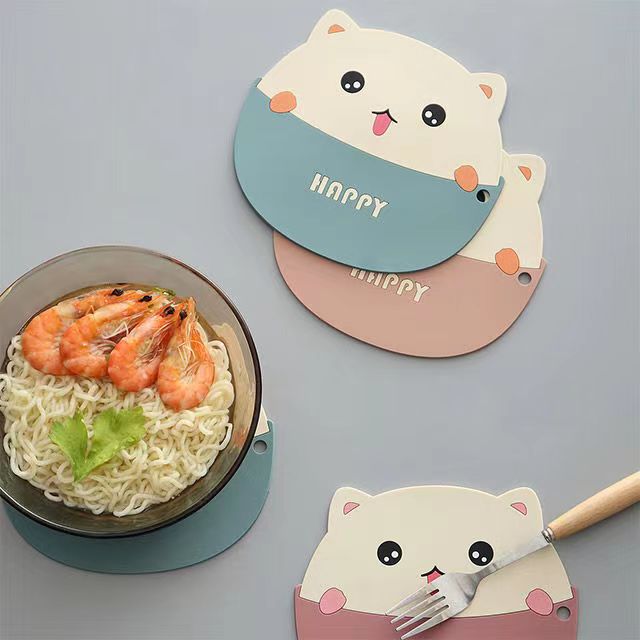 Pvc Dining Table Mat Household Cartoon Oil-Proof Water-Proof Heat Insulation Mat Pot Mat Table Mat Plate Mat Dining Table Bowl Mat Coaster Anti-Scalding