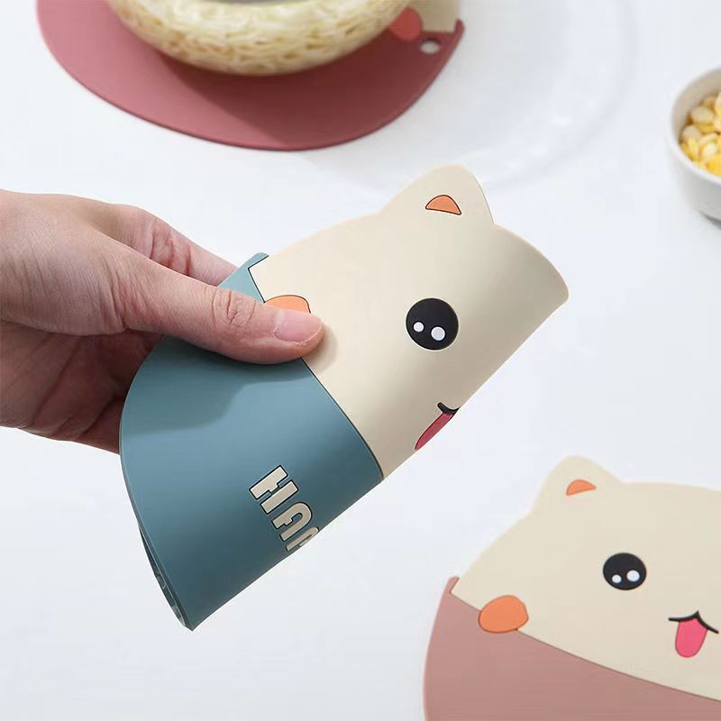 Pvc Dining Table Mat Household Cartoon Oil-Proof Water-Proof Heat Insulation Mat Pot Mat Table Mat Plate Mat Dining Table Bowl Mat Coaster Anti-Scalding