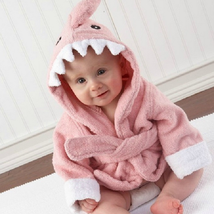 3 Size shark bath towel European and American baby cartoon bathrobe baby hooded foreign trade bath towel European size children bathrobe
