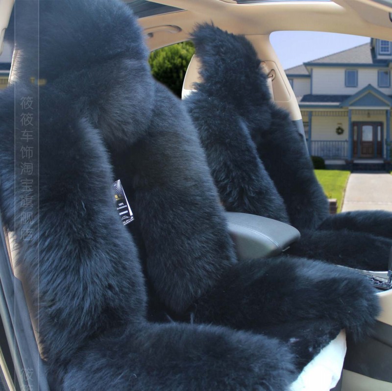 Car seat cushion fully enclosed special sheepskin seat cover winter wool seat cushion plush seat cover all-inclusive