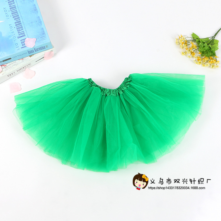 European and American Tutu Girls Princess Skirt Three-Layer Mesh Tutu Skirt Half Skirt Kidsren's Dance Clothing Three-Layer Sand Skirt