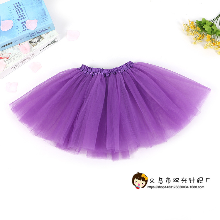 European and American Tutu Girls Princess Skirt Three-Layer Mesh Tutu Skirt Half Skirt Kidsren's Dance Clothing Three-Layer Sand Skirt