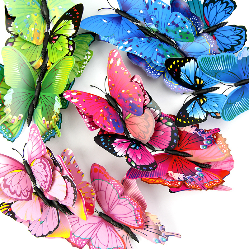 Прямые поставки с завода Симулированная бабочка 3D трехмерная магнитная бабочка для холодильника Цветная бабочка ПВХ