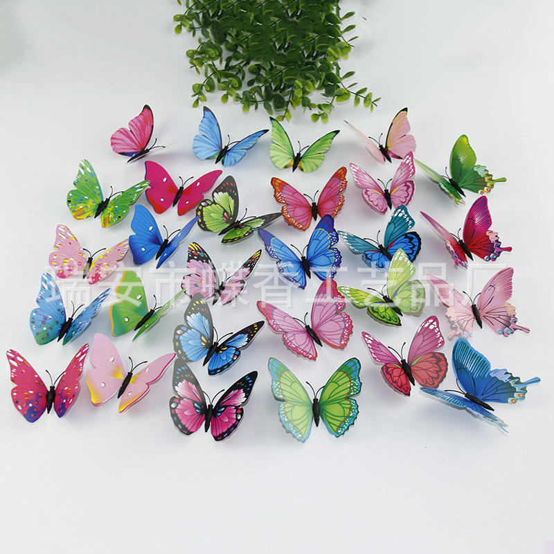 Factory direct supply simulation Butterfly 3D three-dimensional refrigerator butterfly simulation Color Butterfly PVC magnetic butterfly