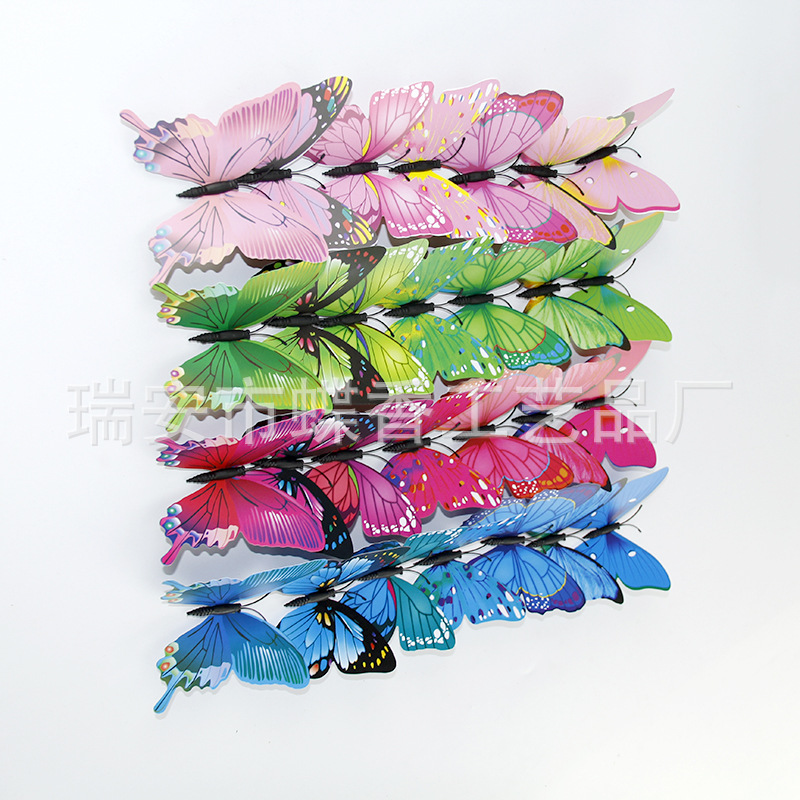 Factory direct supply simulation Butterfly 3D three-dimensional refrigerator butterfly simulation Color Butterfly PVC magnetic butterfly