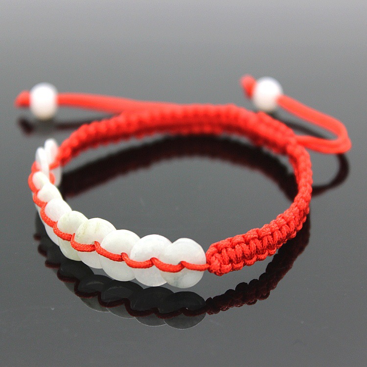 New jade bracelet hand-woven men's and women's best friend red rope jewelry New Year fortune transfer brave hand rope