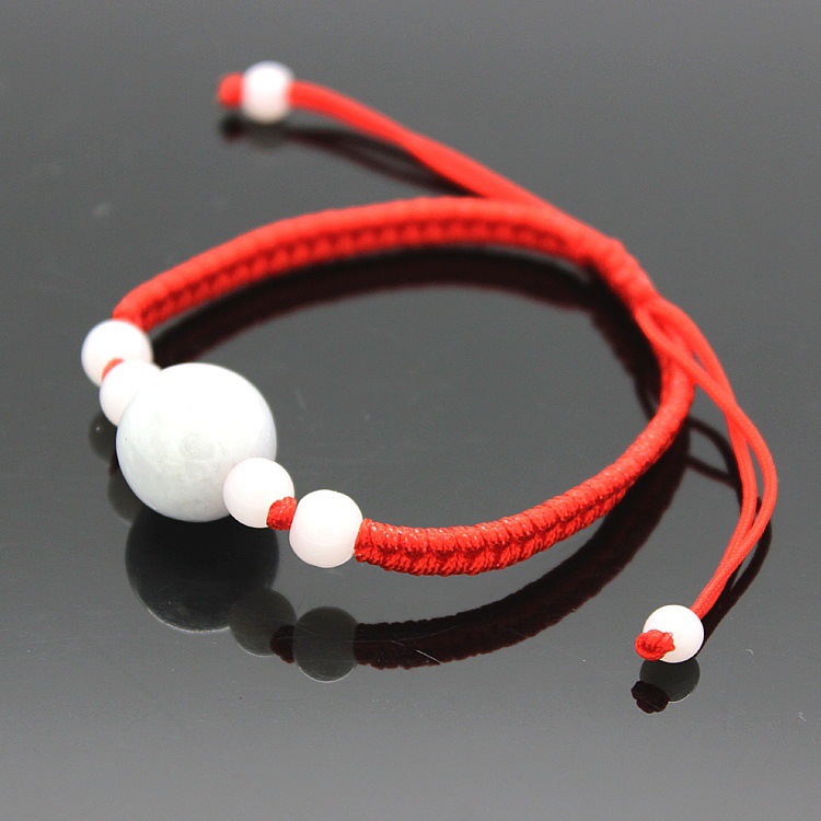 New jade bracelet hand-woven men's and women's best friend red rope jewelry New Year fortune transfer brave hand rope