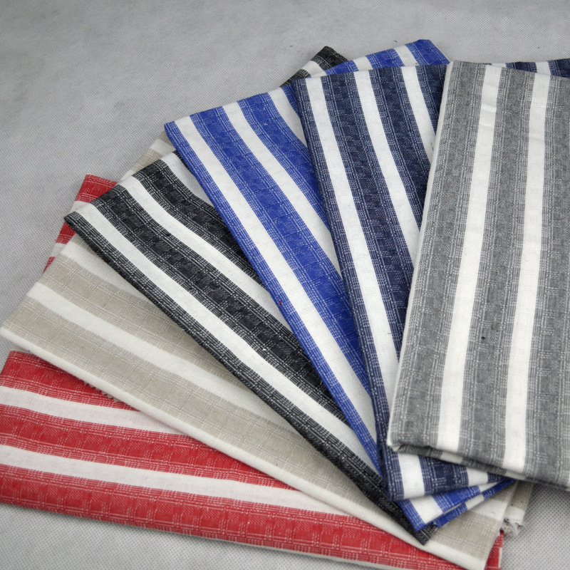 Оптовая продажа с завода полиэстерово-хлопково-льняная смешанная ткань однотонная полосатая ткань для одежды, обуви и шляп, скатерть 064