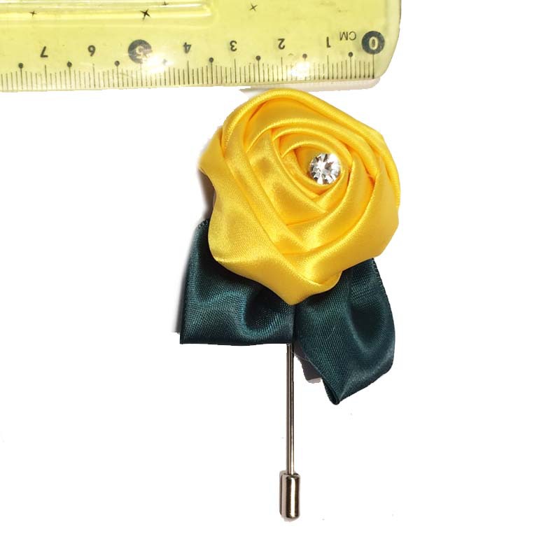 Large Diamond Rose Handmade Brooch Wedding One-word Long Pin Personality Evening Suit Clothing Accessories