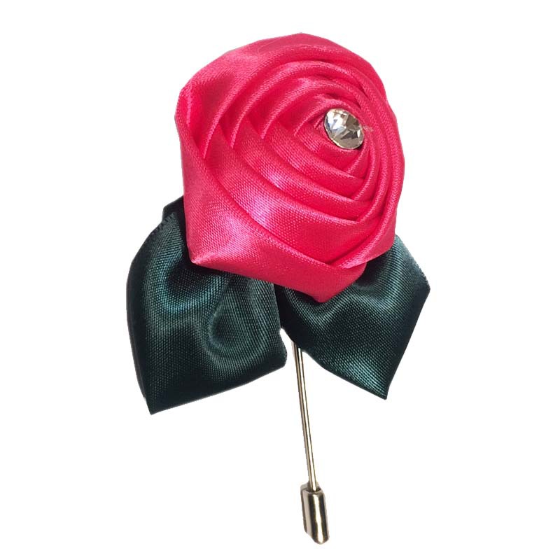 Large Diamond Rose Handmade Brooch Wedding One-word Long Pin Personality Evening Suit Clothing Accessories