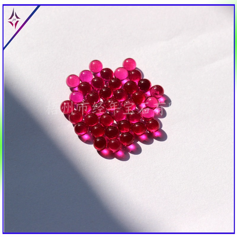 5 # Red Corundum Round Beads 2Mm-12Mm Corundum Artificial Gemstone Loose Stone Factory Wholesale Hardness 9.0 for Crafts