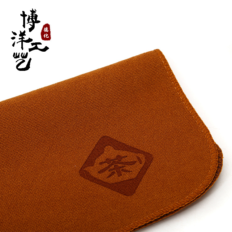 Tea Set Tea Ceremony Tea Towel Free Plus logo Tea Set Tea Cup Cleaning Thickened Absorbent Cotton Tea Towel Factory Outlet