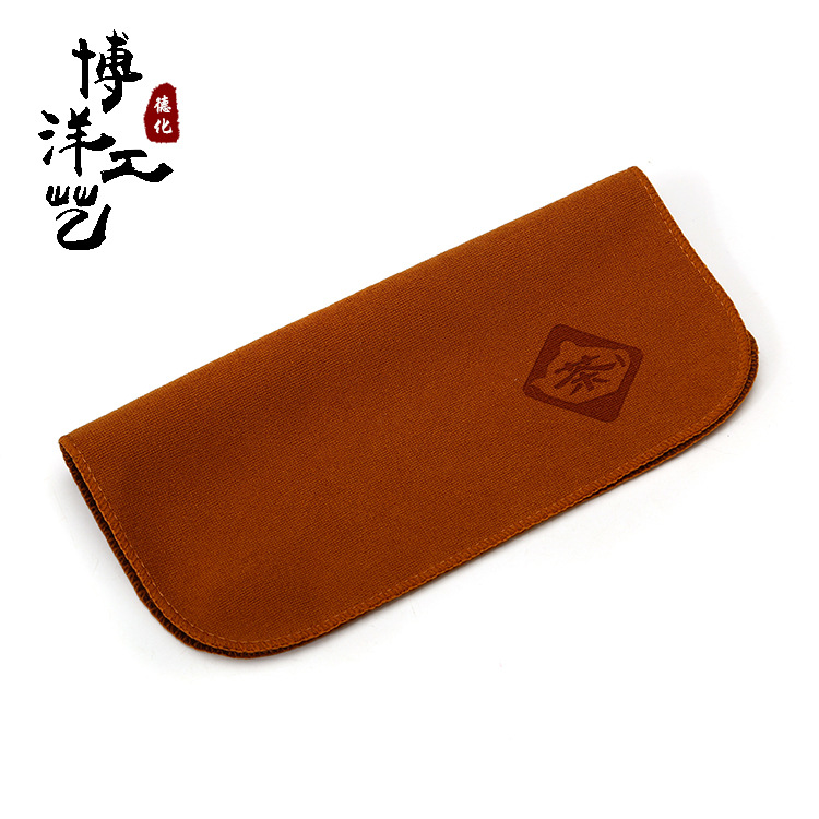 Tea Set Tea Ceremony Tea Towel Free Plus logo Tea Set Tea Cup Cleaning Thickened Absorbent Cotton Tea Towel Factory Outlet