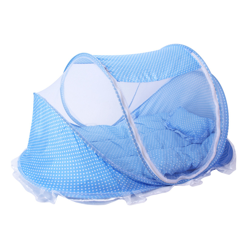 Children's baby folding mosquito net with sleeping pad pillow mosquito net bed three-piece music 0-3 years old children mosquito net manufacturers