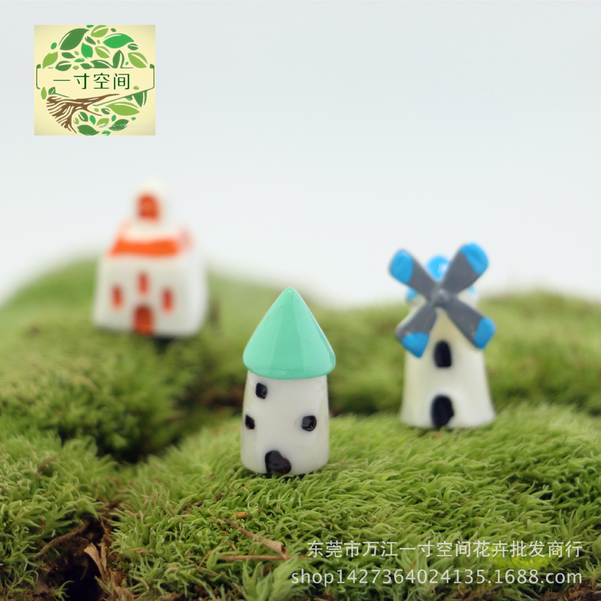 Мох микроландшафт, горшок для суккулентов, самодельная декоративная мельница, мини домик, резные украшения