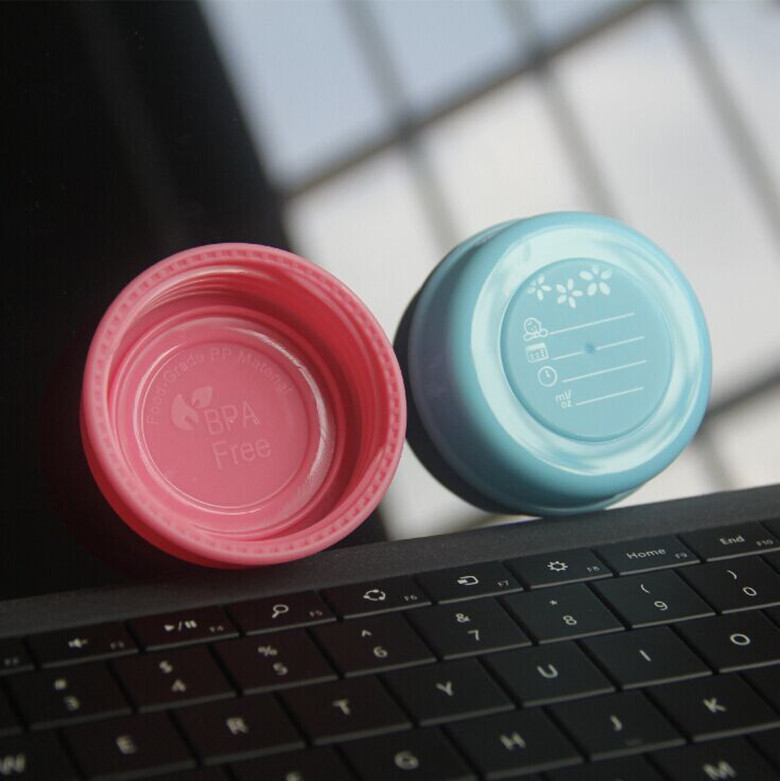 Wide mouth milk storage bottle cap writable date sealed cover breast milk storage integrated cover convenient storage sealing strong lid