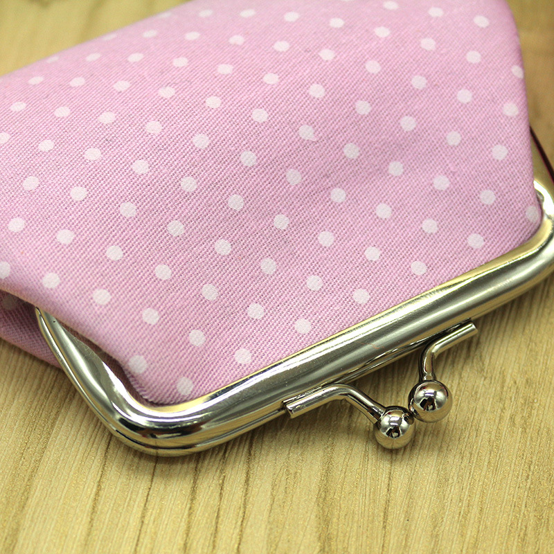 Small dot fabric coin purse buckle women's small bag children's coin bag customer small gift wholesale