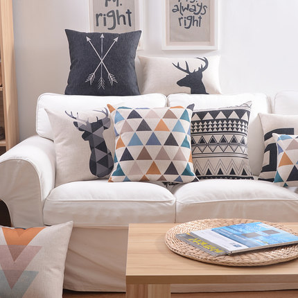 Cotton Linen Pillow Cloth Digital Printing Door Curtain Cushion Fabric Bamboo Waterproof Cotton Linen Tablecloth Printed Fabric