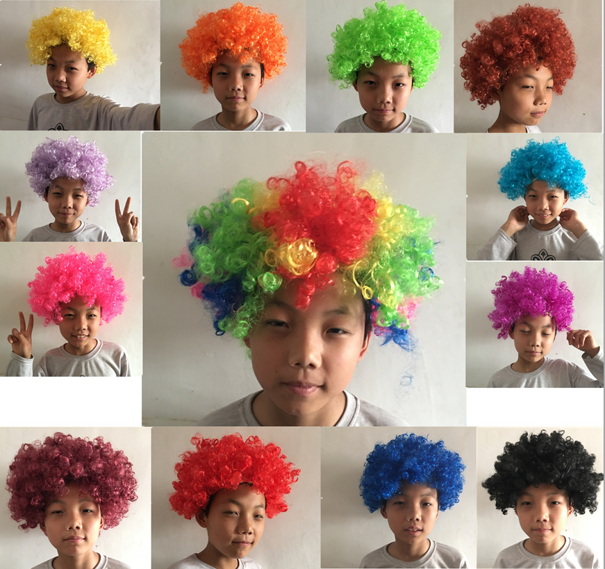 cos Wig Clown Headgear Children's Wig Short Hair Foreign Trade Anime Wig European and American Fans Color Male Wig