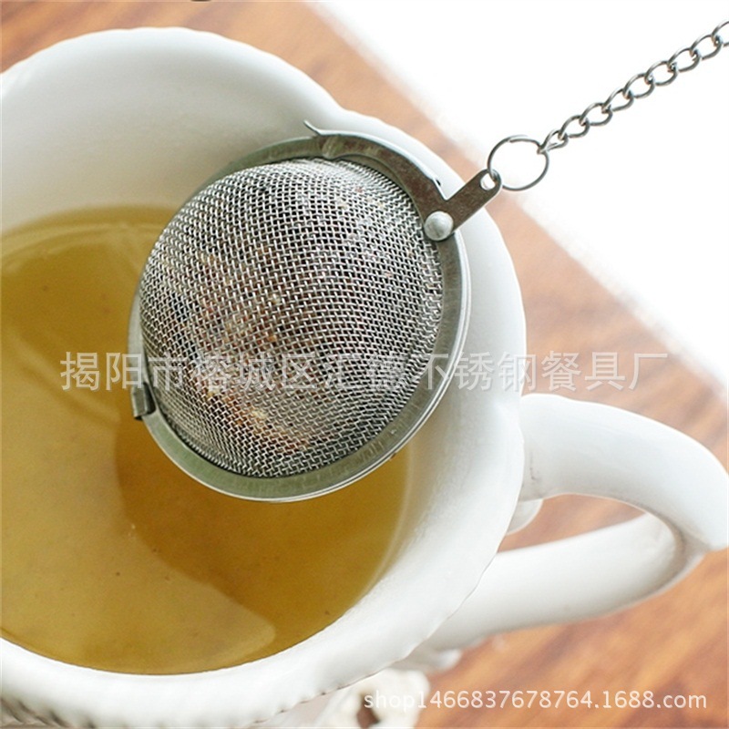 Creative 304 new stainless steel tea ball tea compartment thickened mesh tea ball tea filter tea maker wholesale