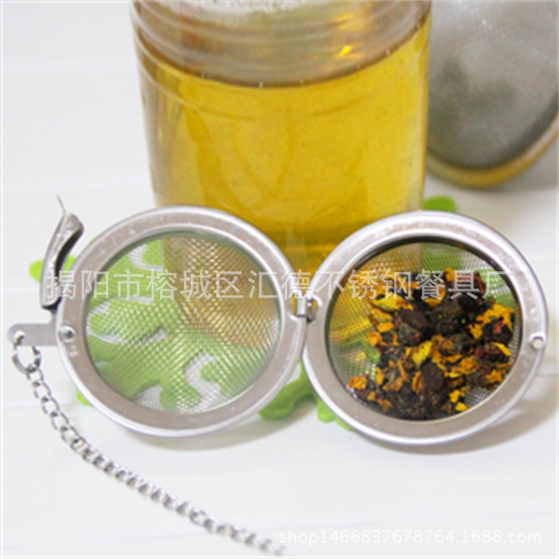Creative 304 new stainless steel tea ball tea compartment thickened mesh tea ball tea filter tea maker wholesale