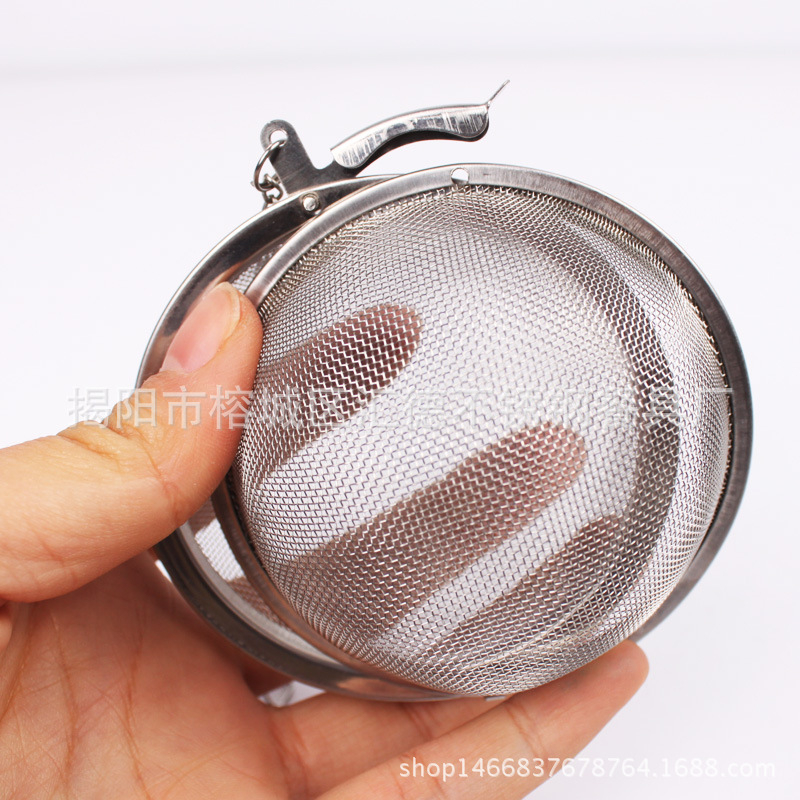 Creative 304 new stainless steel tea ball tea compartment thickened mesh tea ball tea filter tea maker wholesale