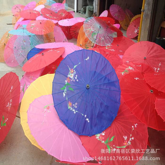 Factory Ancient Style Oil Paper Umbrella Jiangnan Performance Umbrella Chinese Style Dance Props Ceiling Decorative Umbrella Ancient Costume Walking Umbrella