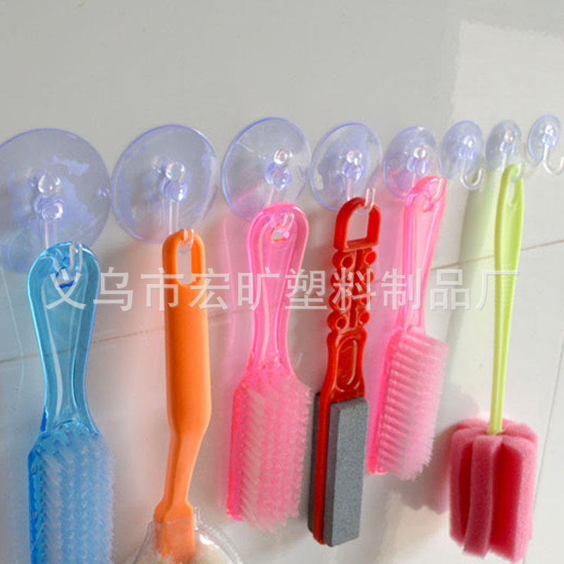 Cross-Border Pvc Transparent Suction Cup Bathroom Vacuum Suction Cup Hook Screen Removal Tool Plastic Hook Small Suction Cup