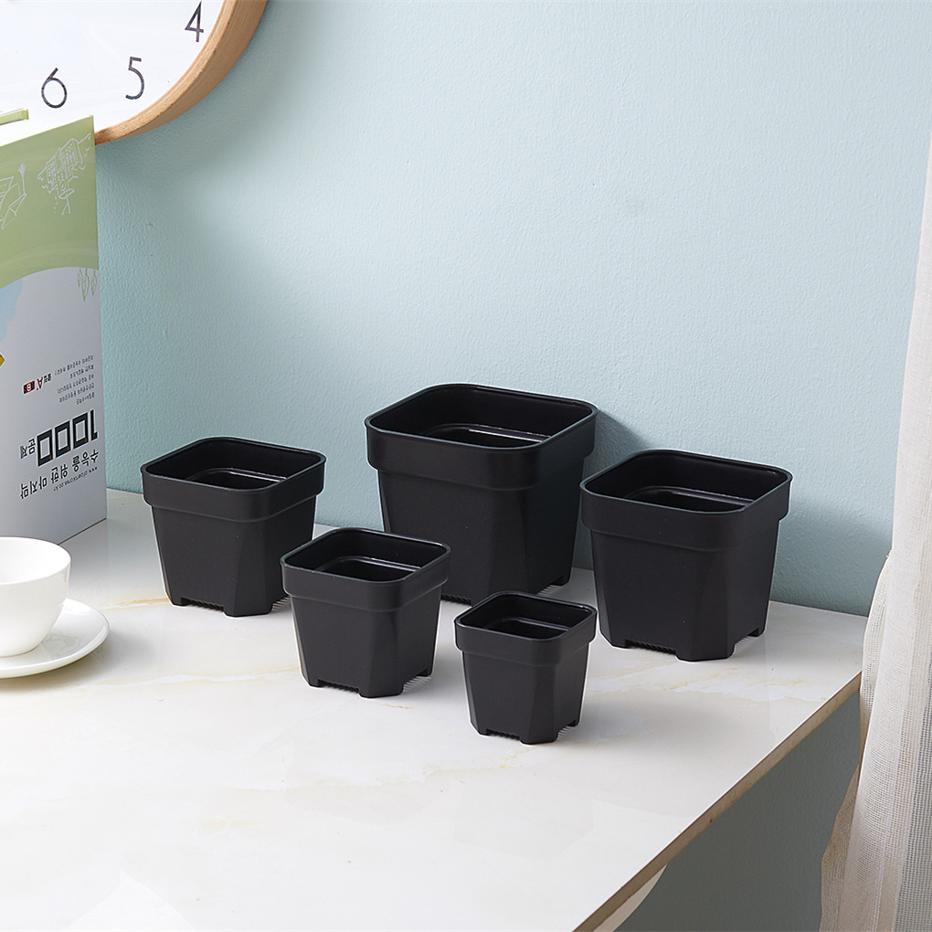 Multi-specification extra-thick shallow square pots for home gardening plastic flowerpot square flowerpot frosted fleshy flowerpot