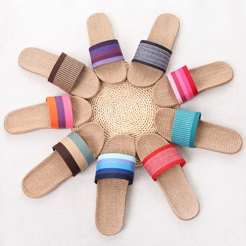 Льняные тапочки для дома, домашние тапочки, indoor, деревянный пол, бесшумные, нескользящие, толстосоленные летние тапочки для мужчин и женщин