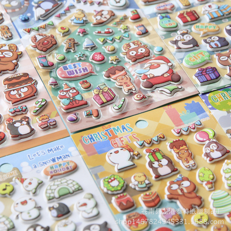 Customized Pvc Early Education Educational Stickers Creative Concave and Convex Stereo 3D Stickers Kindergarten Reward Waterproof Bubble Stickers