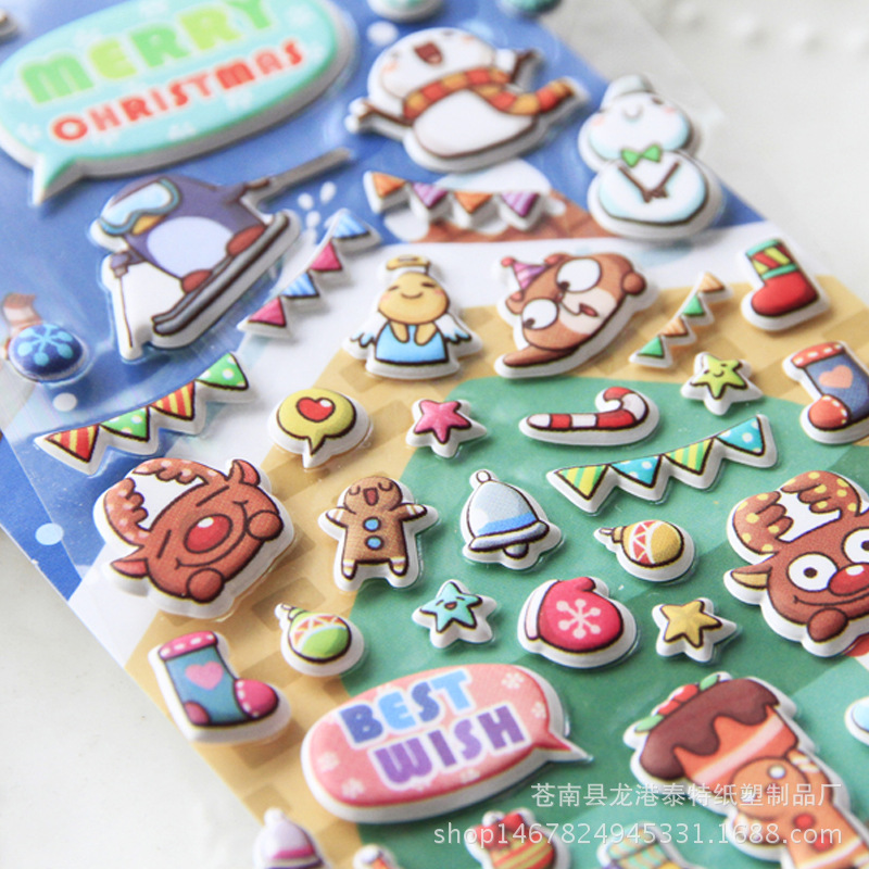 Customized Pvc Early Education Educational Stickers Creative Concave and Convex Stereo 3D Stickers Kindergarten Reward Waterproof Bubble Stickers