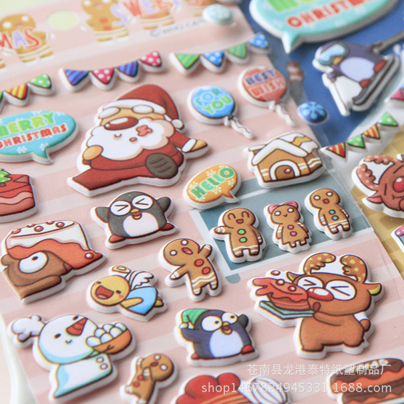 Customized Pvc Early Education Educational Stickers Creative Concave and Convex Stereo 3D Stickers Kindergarten Reward Waterproof Bubble Stickers