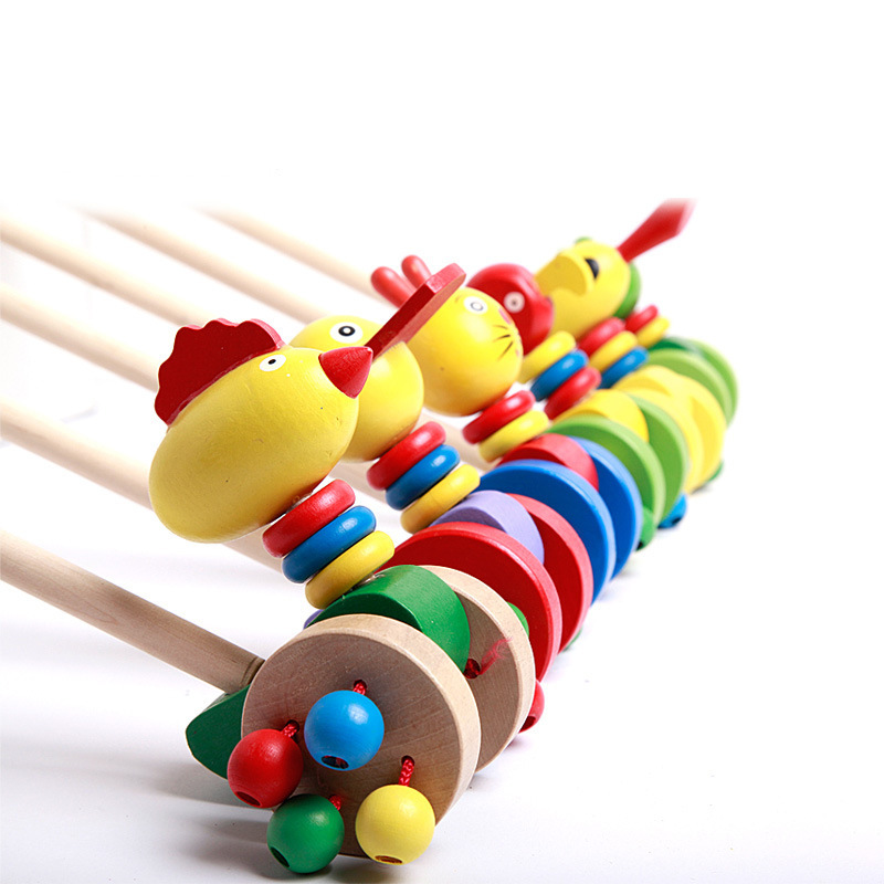 Популярные уличные ходунки для младенцев, мультяшные животные, деревянные одноопорные складные, игрушка для детей