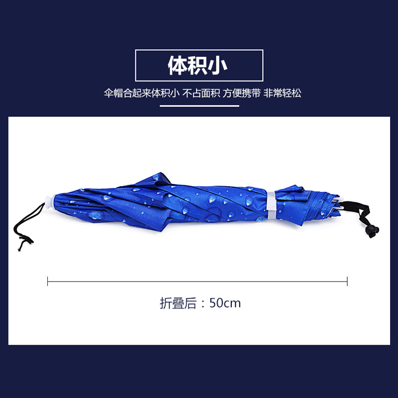 Double-Layer Windproof and Uv-Resistant Fishing Umbrella Hat, Head-Mounted Umbrella for Sun Protection, Foldable Head Umbrella, Sunshade Hat