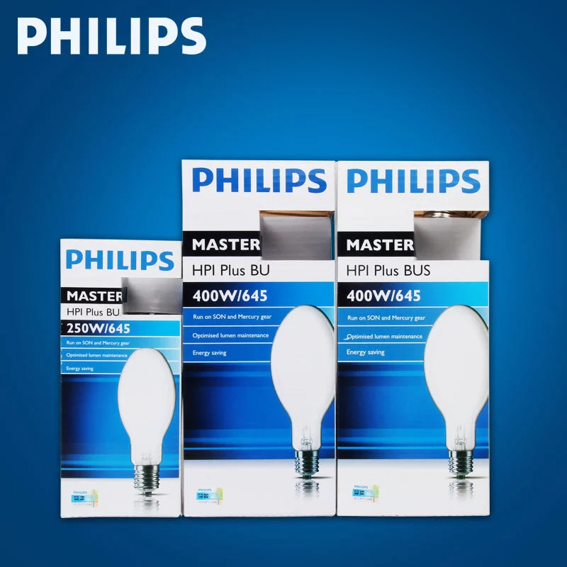 Philips Sodium Lamp Metal Halide Lamp E40Hpiplusbu250W/400Wbus Special High-Efficiency Energy-Saving High-Brightness