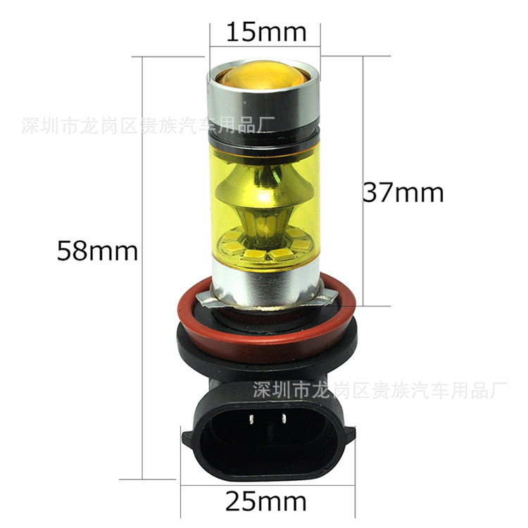 Factory Direct car led fog lamp H8 H11 H 9 100W 20led gold light fog lamp anti-fog lamp