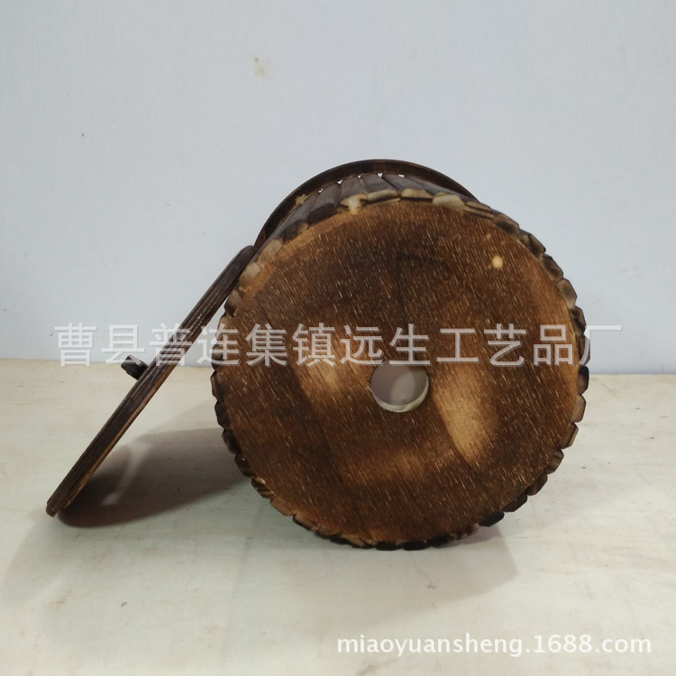 Factory supply wooden carbonized tea bucket paulownia carbonized color Tea storage bucket built-in filter net tea bucket