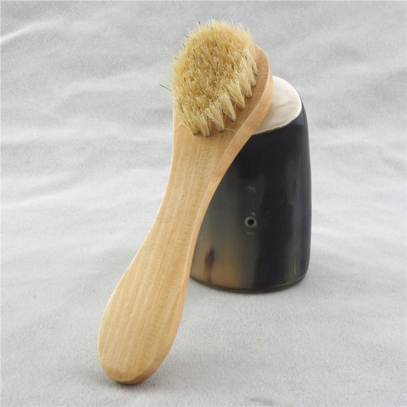 Natural bristle facial cleansing brush facial cleansing tool deep pore cleaning small face brush remove acne face brush