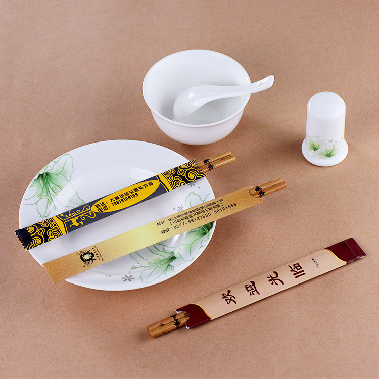 Hotel Catering Color Printed Chopstick Set Rectangular Chopstick Set Factory Direct Sales Simple Independent Packaging Disposable Chopstick Set