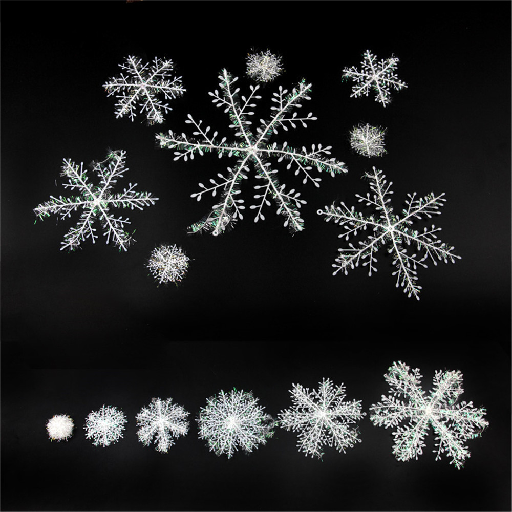 Wholesale foreign trade Christmas Snowflake Shopping Mall hotel window layout Christmas tree gift bag PVC snowflake multi-Specification