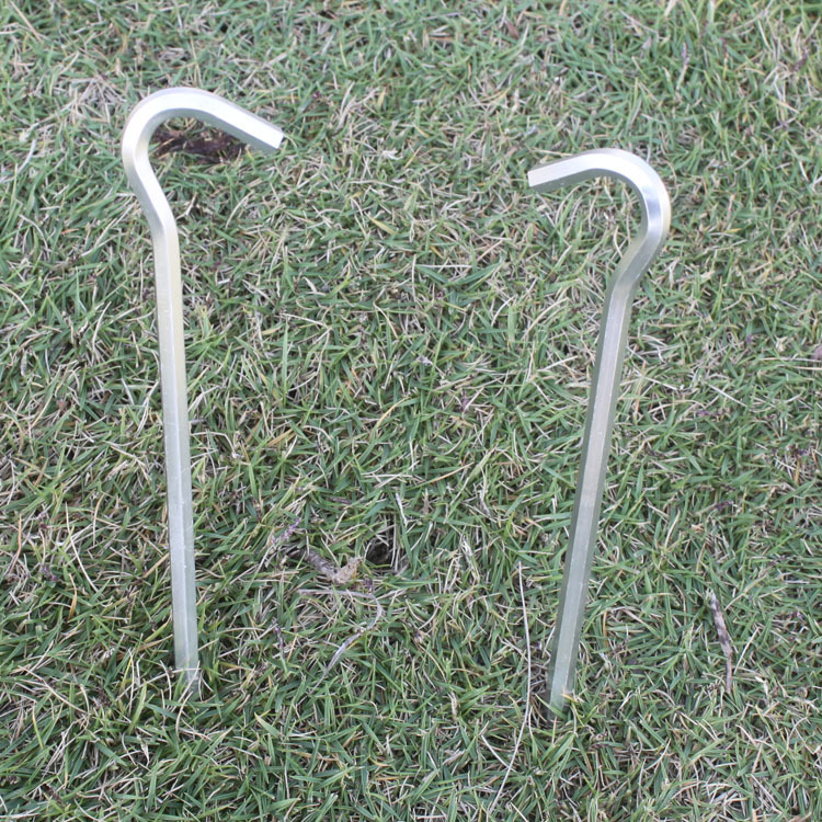Tent Ground Nails, Question Mark Hexagonal Ground Nails, 7-Shaped Nails, Aluminum Alloy Tent Ground Nails, Camping Style Mat Canopy Accessories