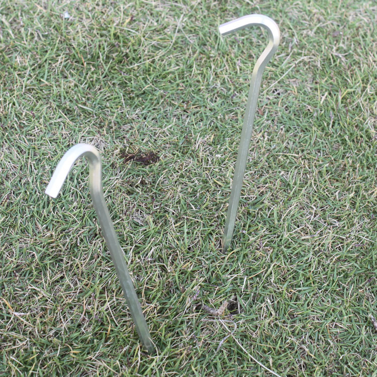 Tent Ground Nails, Question Mark Hexagonal Ground Nails, 7-Shaped Nails, Aluminum Alloy Tent Ground Nails, Camping Style Mat Canopy Accessories