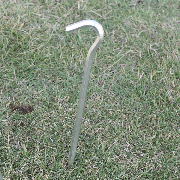 Tent Ground Nails, Question Mark Hexagonal Ground Nails, 7-Shaped Nails, Aluminum Alloy Tent Ground Nails, Camping Style Mat Canopy Accessories