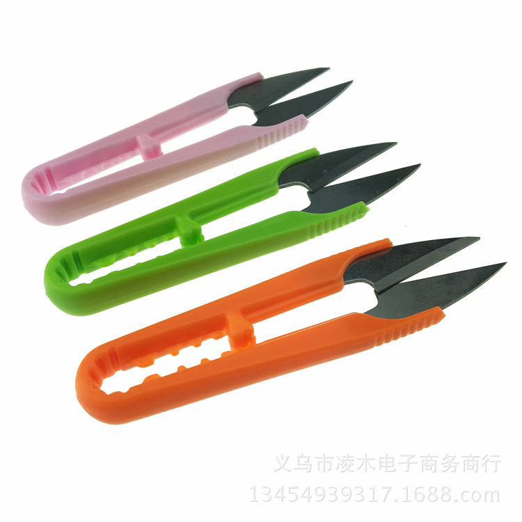 New cross stitch color scissors plastic small scissors yarn scissors manganese steel small scissors plastic handle yarn scissors