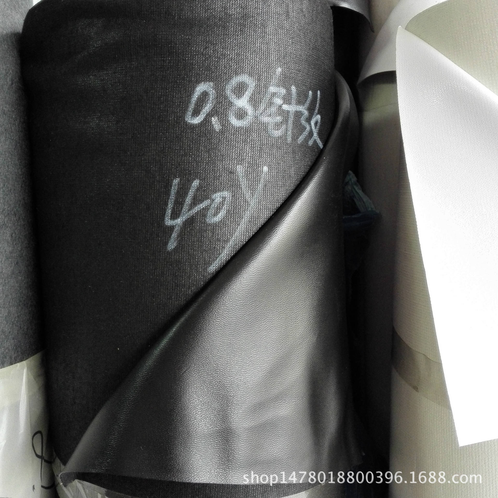 Factory in stock direct PVC artificial leather black needle black needle fabric leather