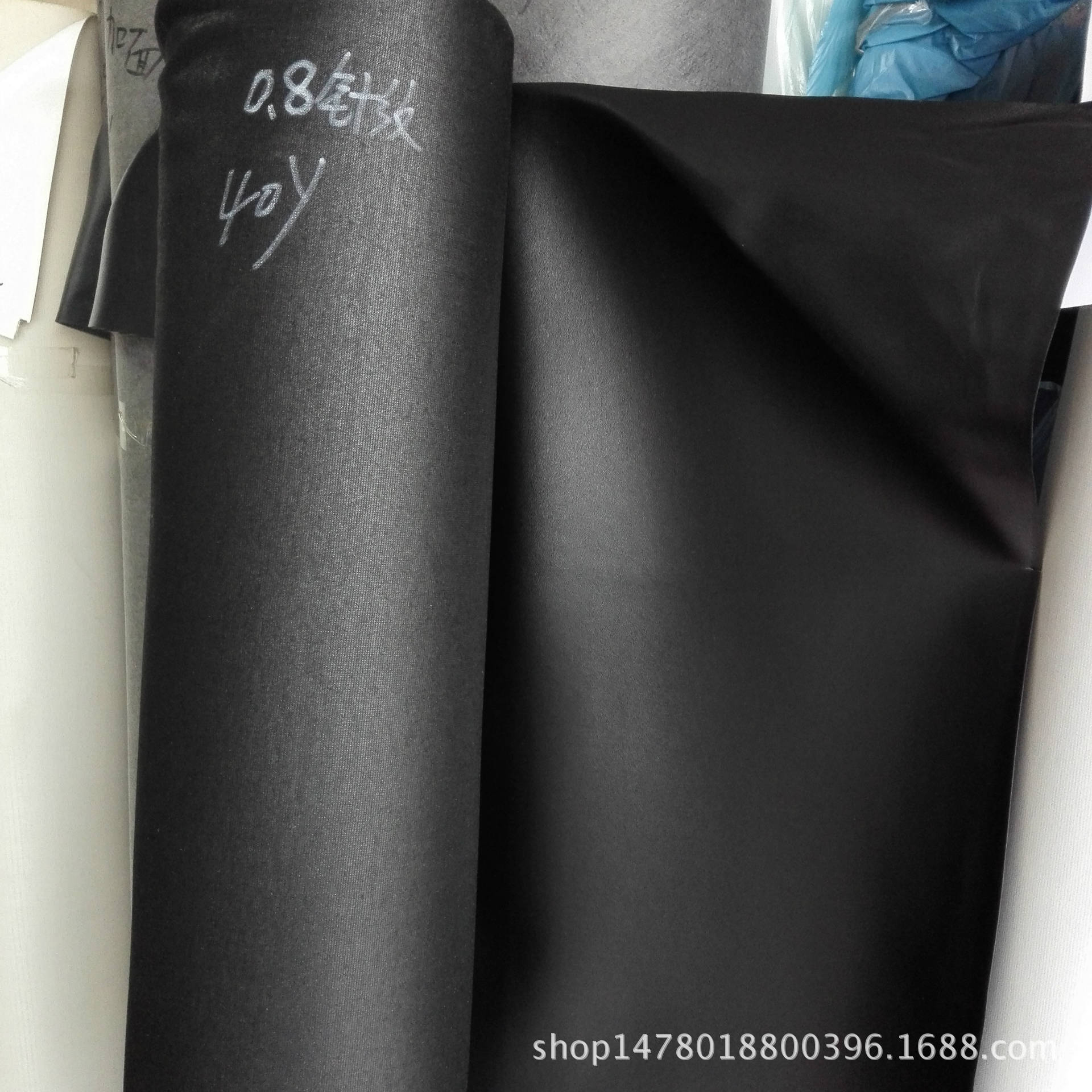 Factory in stock direct PVC artificial leather black needle black needle fabric leather